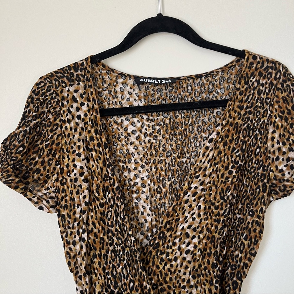 Audrey 3+1 leopard print wrap dress S